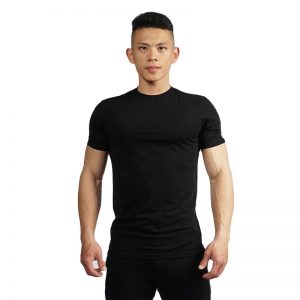 gym wear plain tee t shirt fitted gym shirt